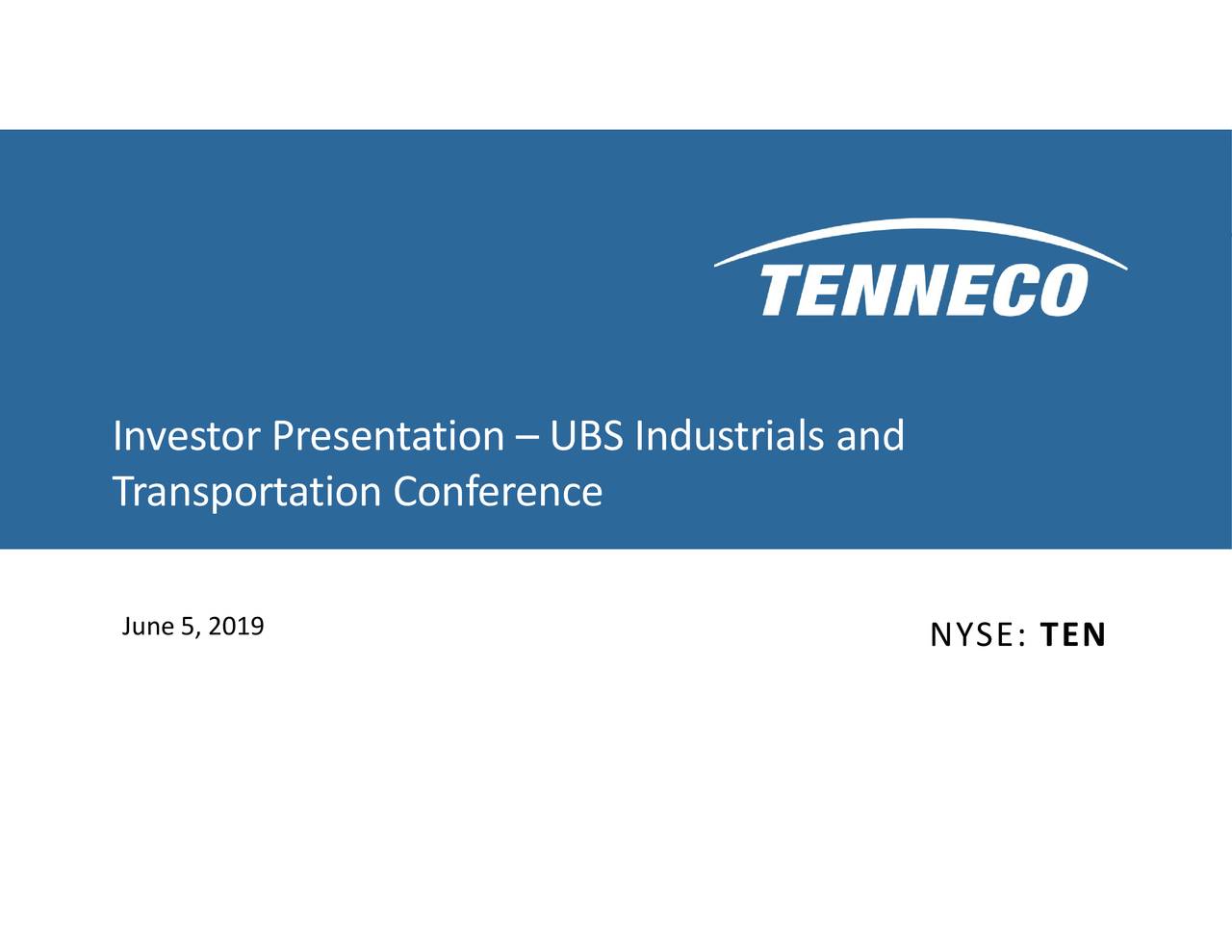 Tenneco (TEN) Presents At UBS Global Industrials And Transportation ...