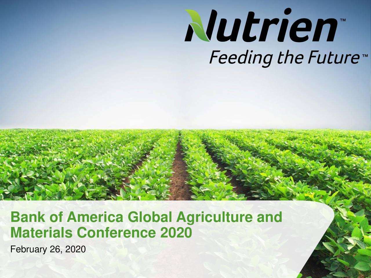 Bank of America Global Agriculture and