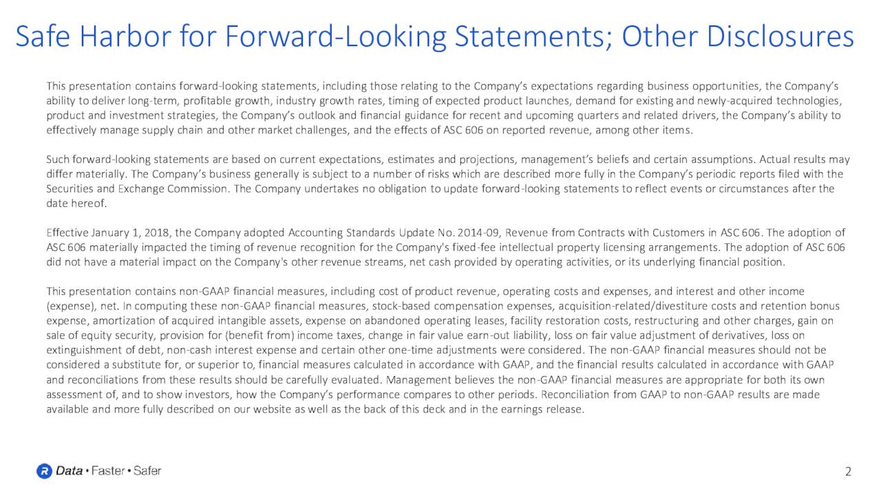 Safe Harbor for Forward-Looking Statements; Other Disclosures