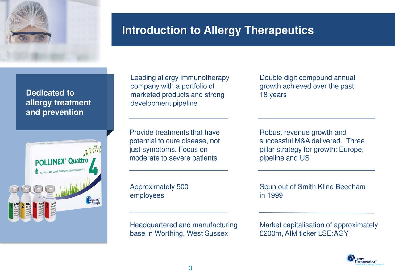 Allergy Therapeutics Plc. 2017 Q2 Results Earnings Call Slides