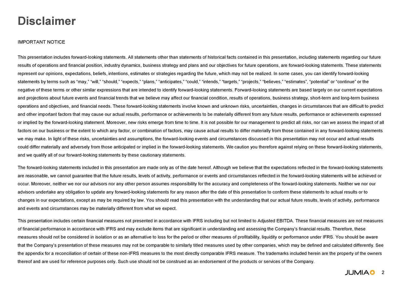 Jumia Technologies AG 2019 Q2 Results Earnings Call Slides (NYSEJMIA) Seeking Alpha